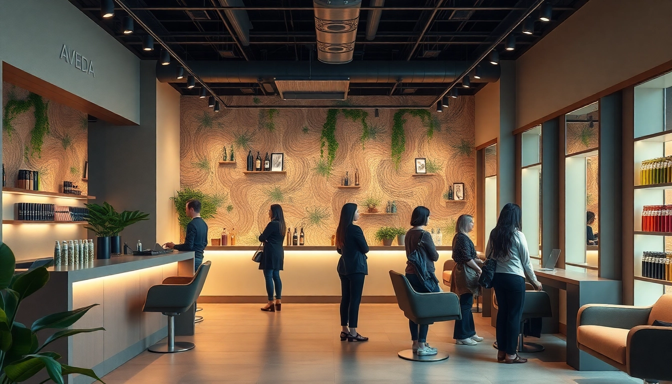 Engaging scene at addendum salon with stylish hair transformations for clients.