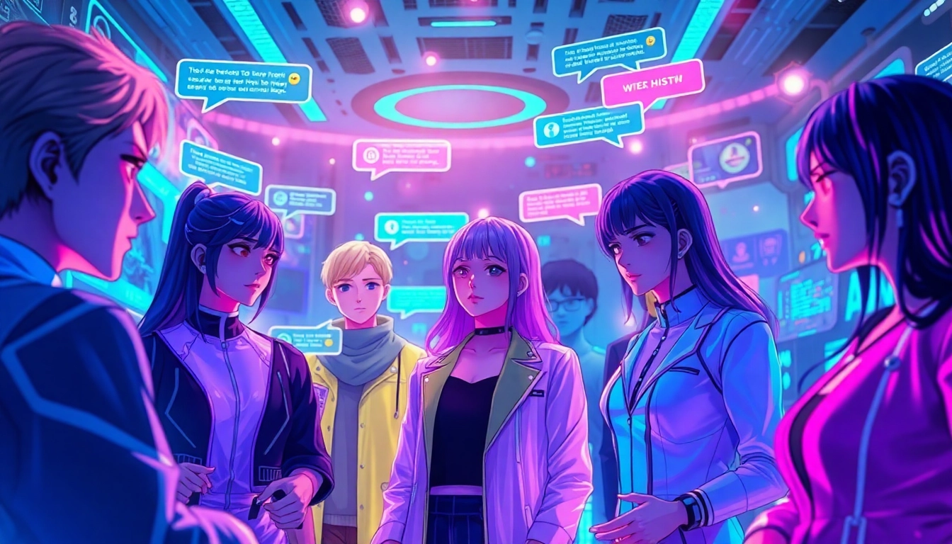 Explore immersive digital avatars in a vibrant chat environment showcasing character ai nsfw interactions.