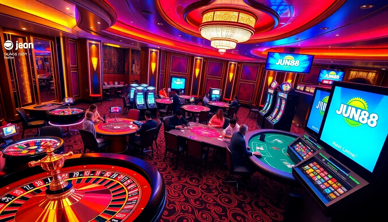 Experience the thrill of online gambling at https://www.jun88.org/ with exciting casino visuals.