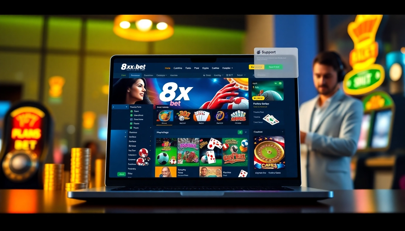 Online gambling interface showcasing the excitement of 8xbet.com.se with sports betting, casino games, and user-friendly design.